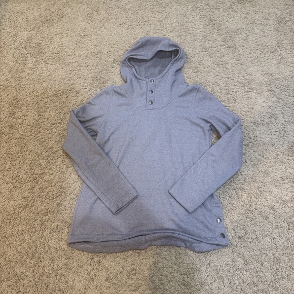 North Face Pullover Hoodie Womens Small Gray Button Up‎ Knit Outdoor Sweatshirt - Picture 1 of 9